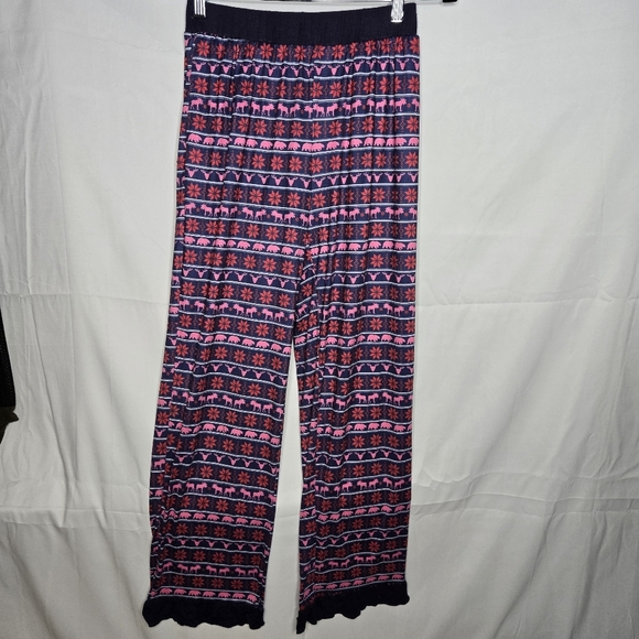 Simply Southern Medium Pajama Pants With Ruffled Bottoms Moose Bear Western Cozy - Picture 1 of 5
